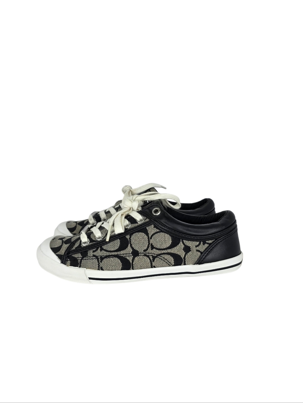 Y2K COACH Women's Francesca C Signature Logo Black Gray Sneakers Size 7.5B